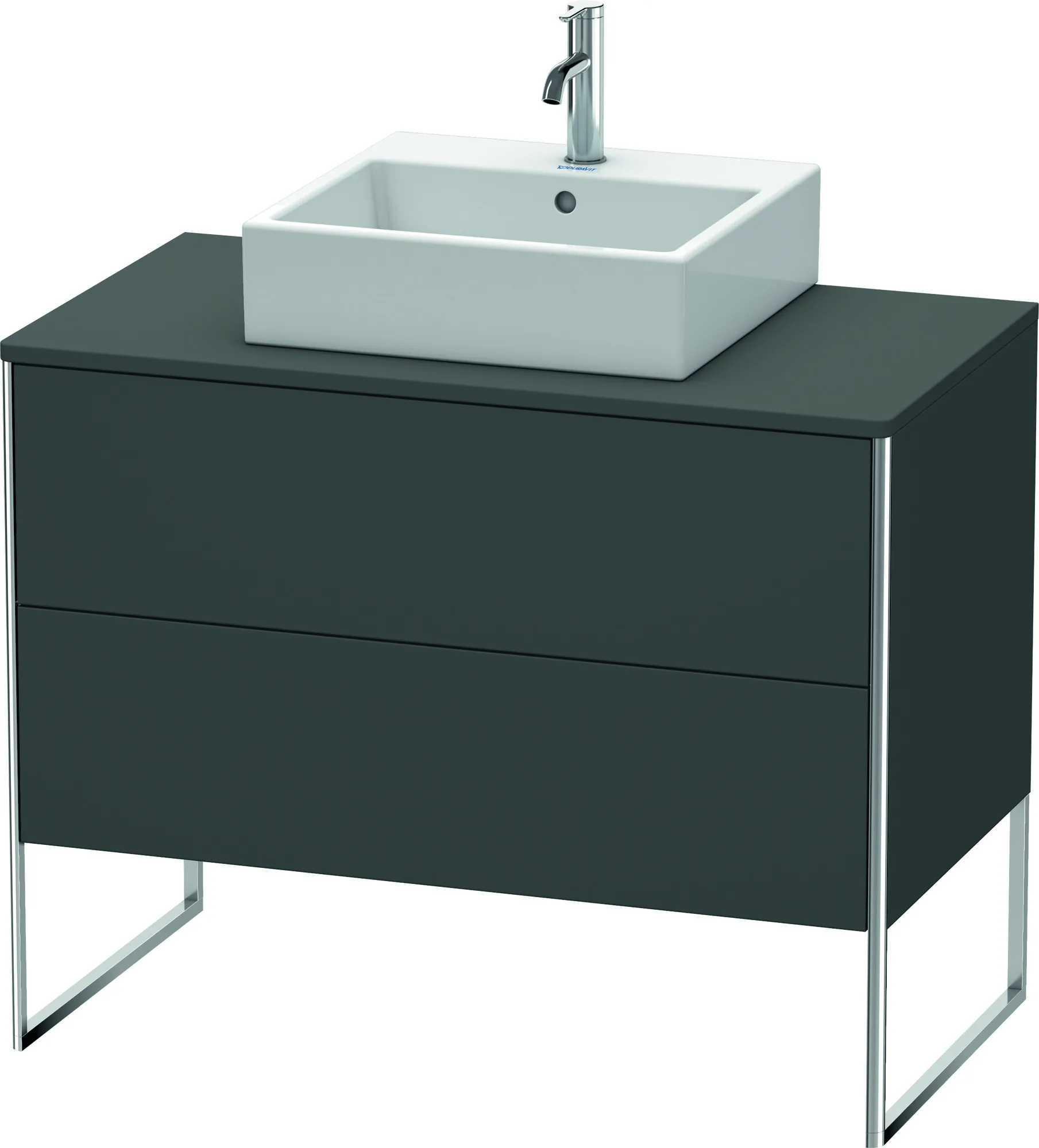 Duravit Waschtischunterschrank bodenstehend „XSquare“ 100 × 77,8 × 54,8 cm Graphit Matt