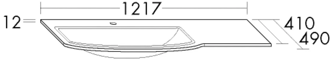 burgbad Waschbecken „Sys30“ 1257 × 530 × 196 mm, Hahnlochposition mittig