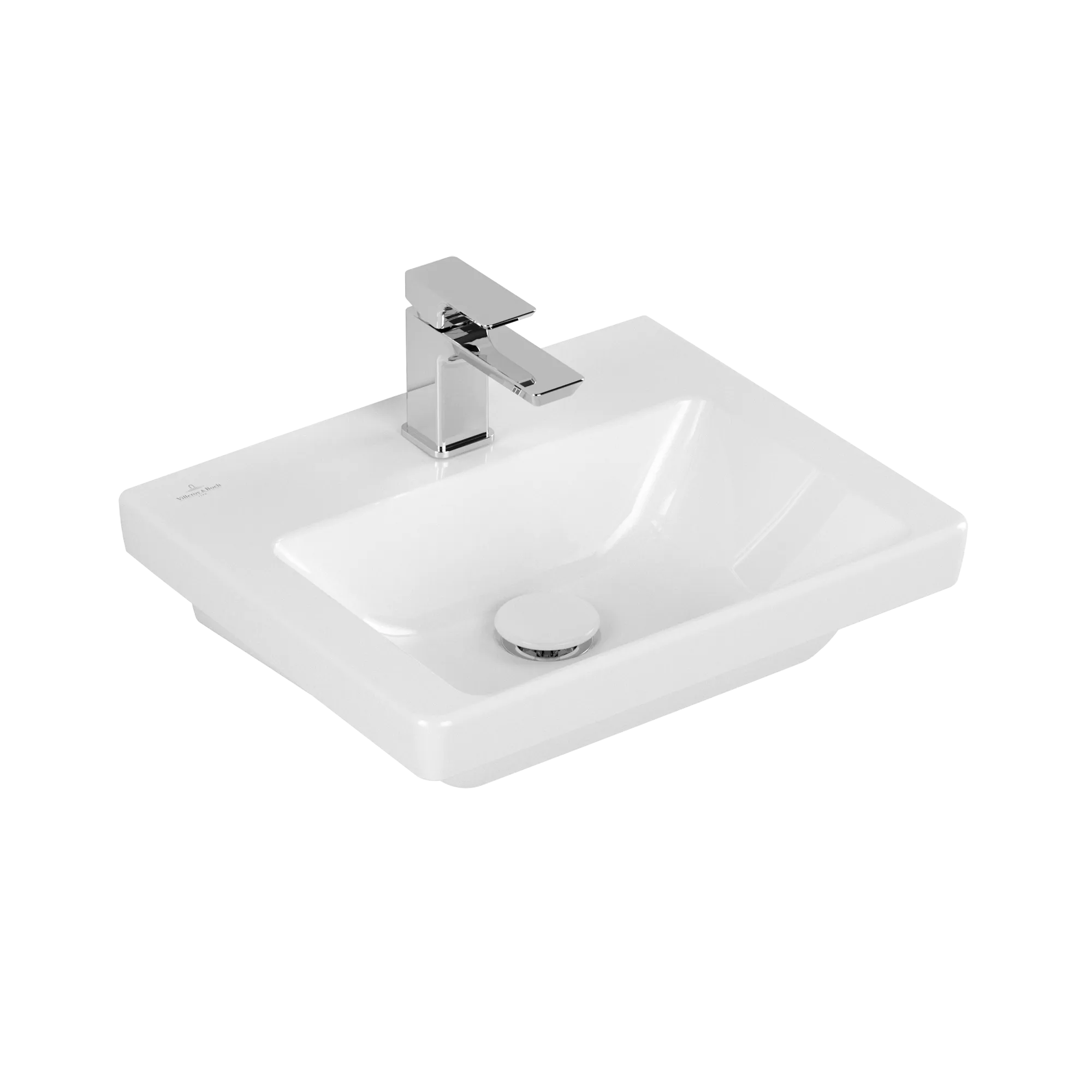 Villeroy & Boch Handwaschbecken für Montage mit Möbel „Subway 3.0“ 450 × 370 × 145 mm, mit Hahnlochbohrung, Hahnlochposition mittig in Weiß Alpin Villeroy & Boch Handwaschbecken für Montage mit Möbel „Subway 3.0“ 450 × 370 × 145 mm, mit Hahnlochbohrung, Hahnlochposition mittig in Weiß Alpin