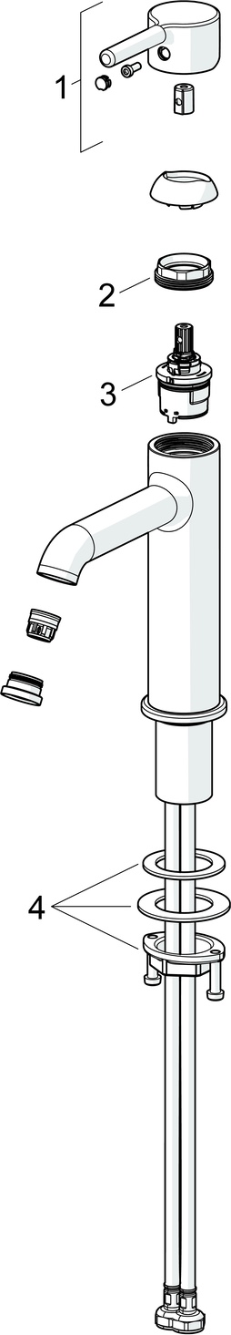 Einhand-Waschtischarmatur „Vantis Style“ Ausladung 133 mm in Matt-Schwarz Einhand-Waschtischarmatur „Vantis Style“ Ausladung 133 mm in Matt-Schwarz