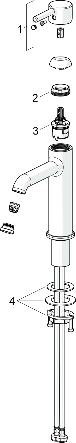 HansaVANTIS Style Waschtischarmatur, Standmontage, Einhebelmischer, Kaltstart, Matt-Schwarz HansaVANTIS Style Waschtischarmatur, Standmontage, Einhebelmischer, Kaltstart, Matt-Schwarz