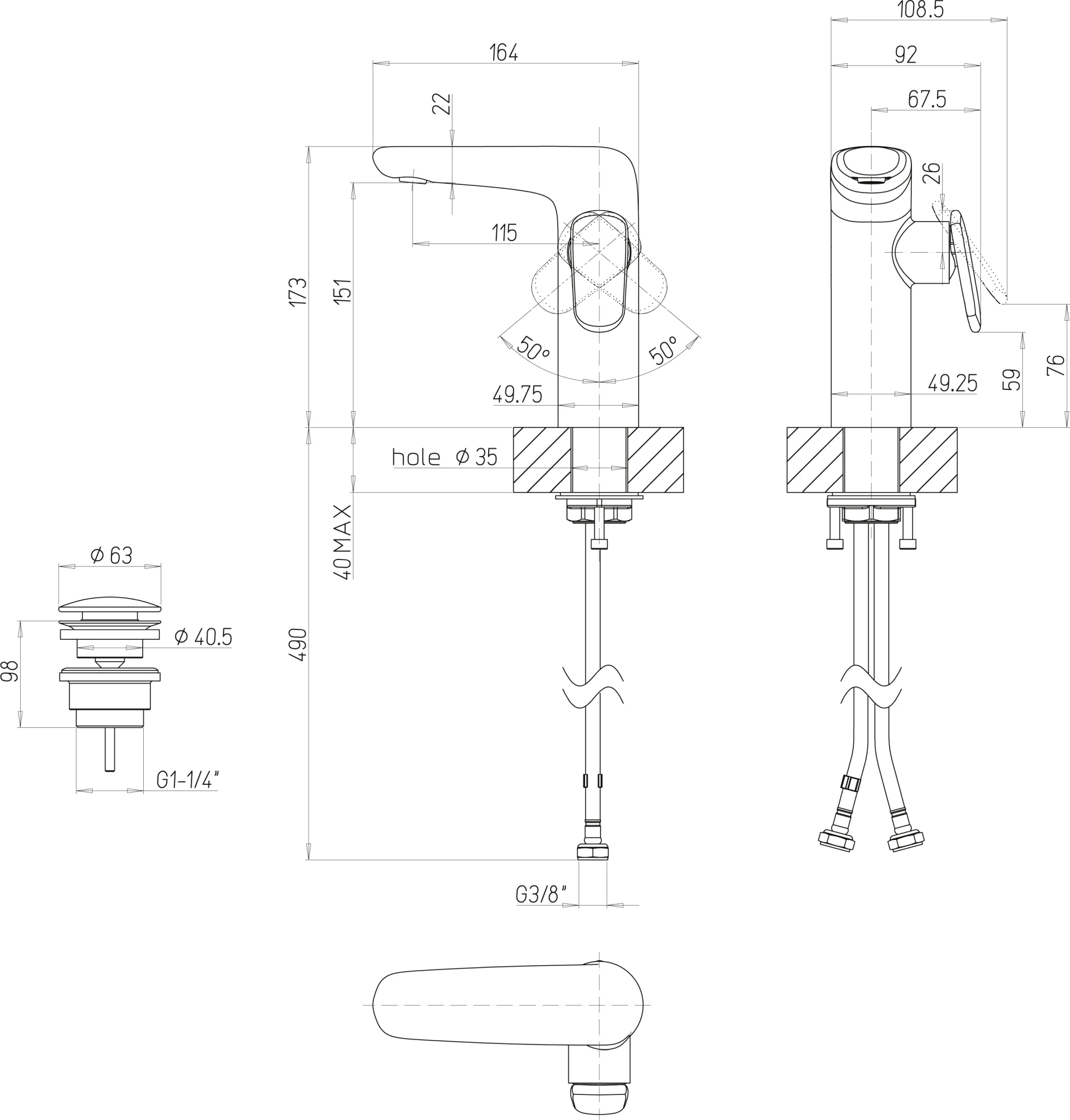 Villeroy & Boch Antao Einhebel-Waschtischarmatur TVW111004000, 50 x 173 x 164 mm, Chrom Villeroy & Boch Antao Einhebel-Waschtischarmatur TVW111004000, 50 x 173 x 164 mm, Chrom