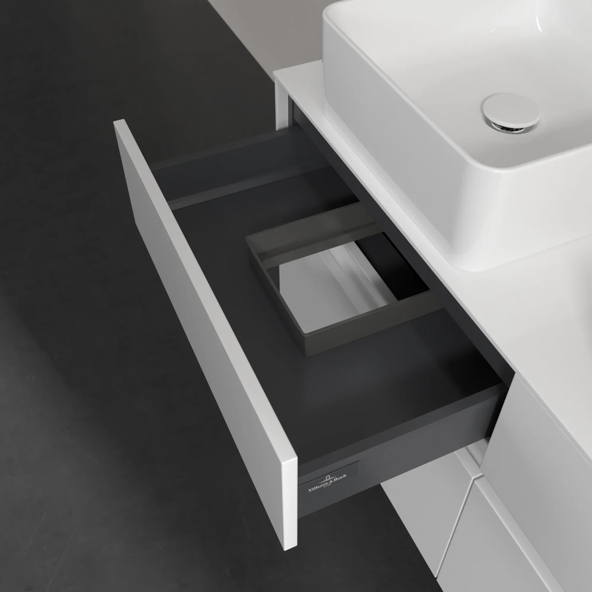 Villeroy & Boch Waschtischunterschrank „Collaro“ 1200 × 548 × 500 mm Glossy White, ohne Beleuchtung, für links und rechts