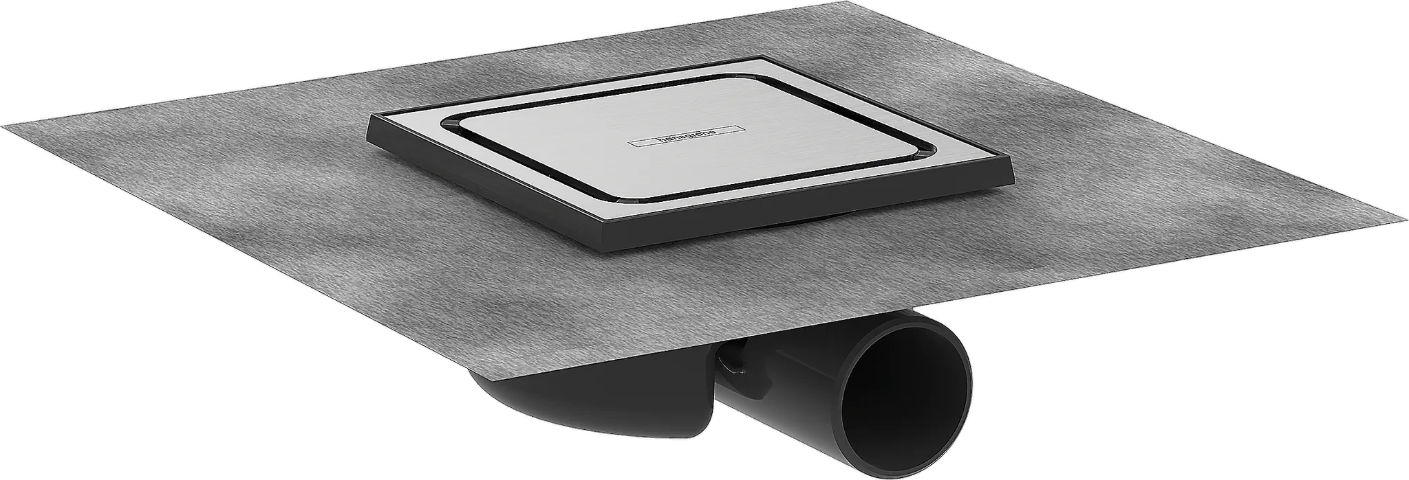 Hansgrohe RainDrain Spot Komplettset Punkтабlaufer 150x150 mm, Edelstahl gebürstet Hansgrohe RainDrain Spot Komplettset Punkтабlaufer 150x150 mm, Edelstahl gebürstet