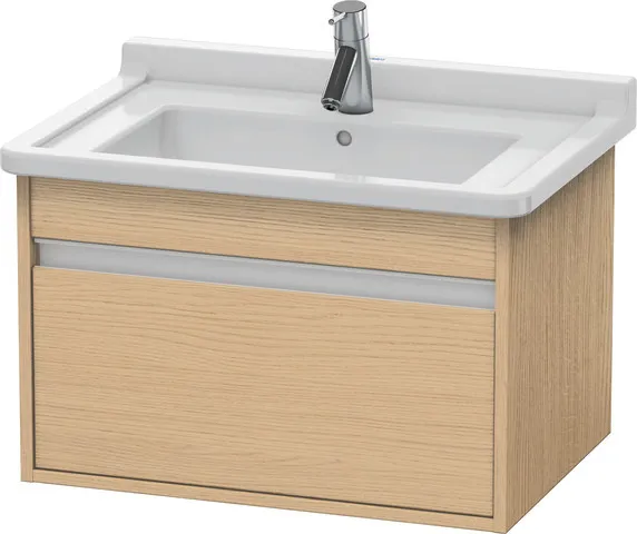 Duravit Waschtischunterschrank wandhängend „Ketho“ 65 × 41 × 45,5 cm Eiche Natur Duravit Waschtischunterschrank wandhängend „Ketho“ 65 × 41 × 45,5 cm Eiche Natur