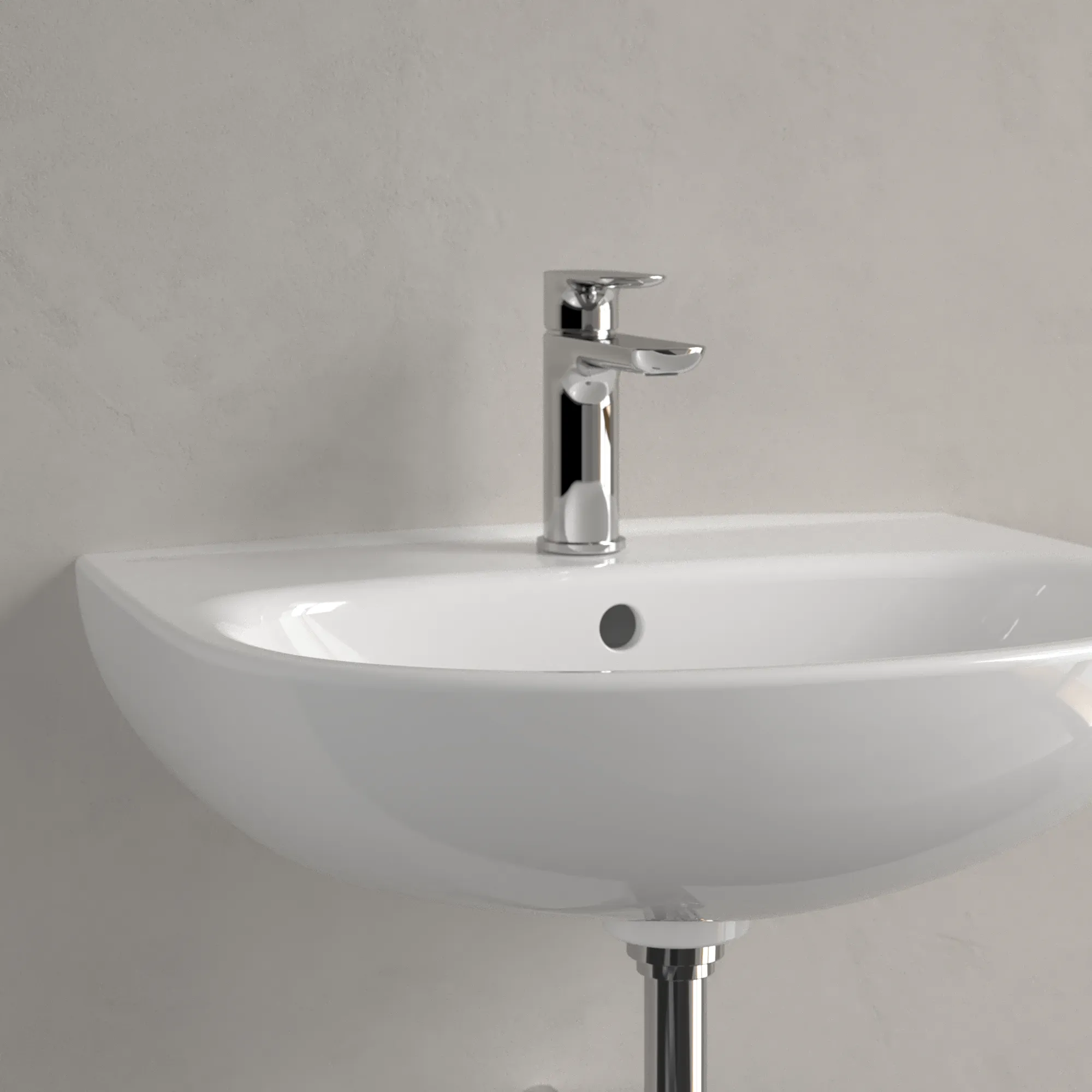 Villeroy & Boch Wandwaschtisch „O.novo“ 550 × 440 × 180 mm, für Becken mittig, Hahnlochposition mittig in Weiß Alpin