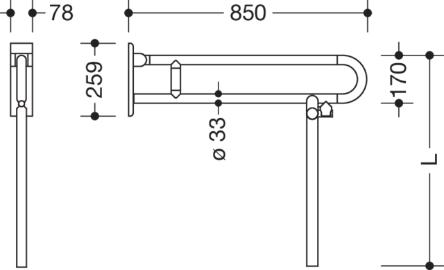 HEWI Stützklappgriff „Serie 801“