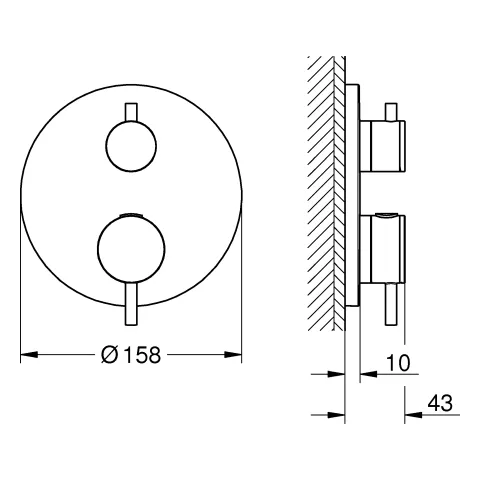 Thermostat-Brausebatterie Atrio 24358, mit integrierter 2-Wege-Umstellung, Fertigmontageset für Rapido SmartBox, chrom Thermostat-Brausebatterie Atrio 24358, mit integrierter 2-Wege-Umstellung, Fertigmontageset für Rapido SmartBox, chrom