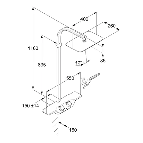 Kludi COCKPIT Discovery Thermostat Dual Shower System chrom