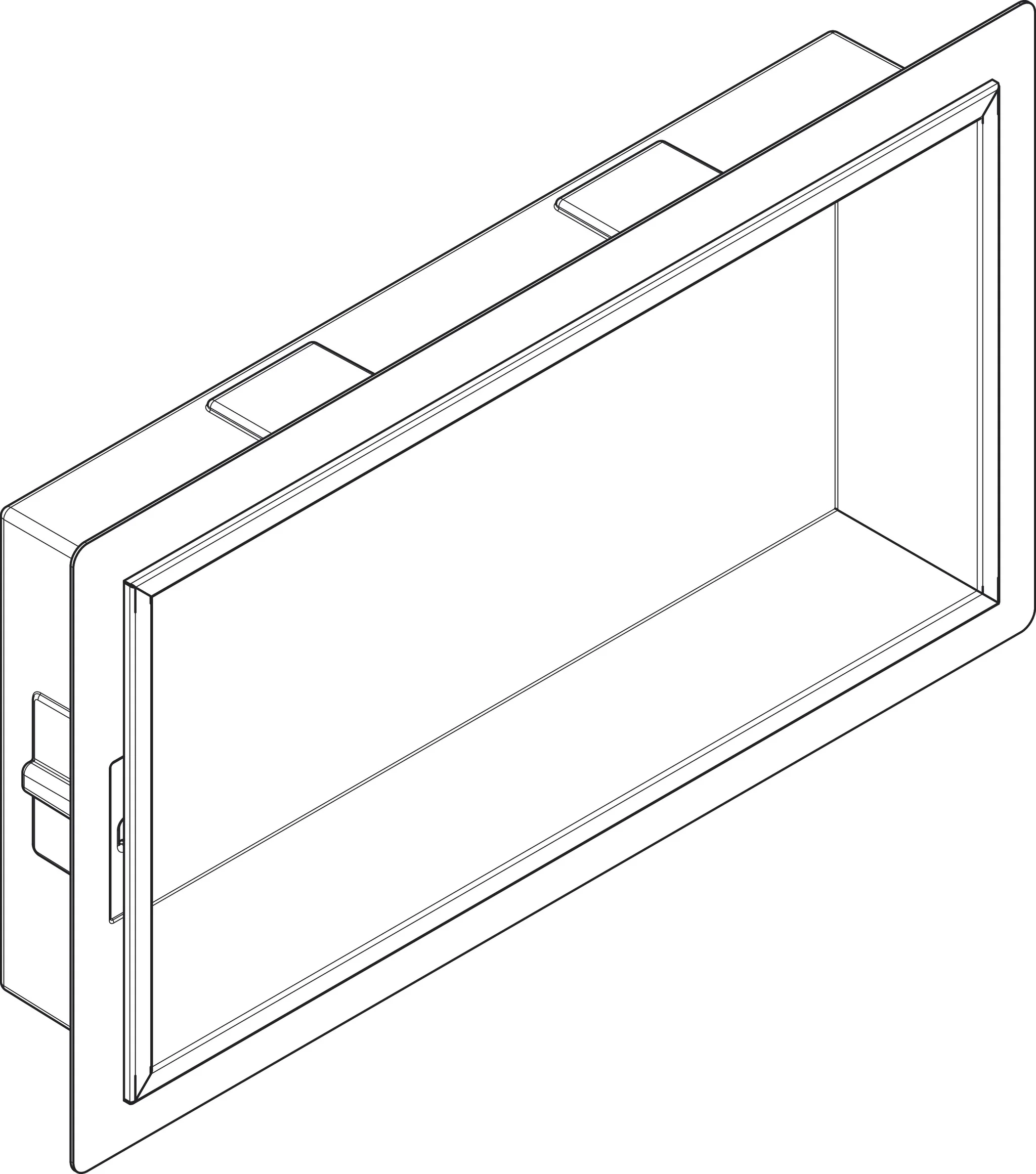 Hansgrohe XtraStoris Original Wandnische mit Rahmen, 300 x 600 x 100 mm, pulverbeschichtet Edelstahl, Mattweiß