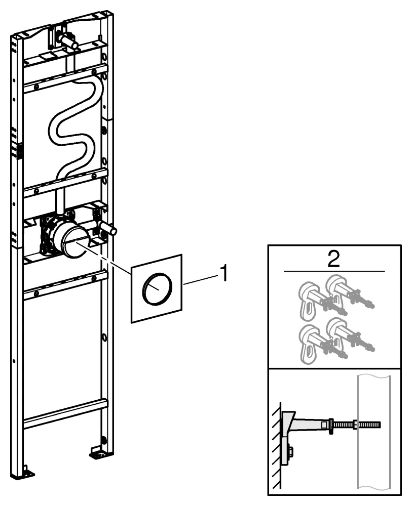 Duschrahmen Rapido 103993, Element für MONO Brausen Unterputz-Installationen mit einer Handbrause und einer Mono Kopfbrause, vormontierte Universal-Einbaubox Rapido SmartBox Duschrahmen Rapido 103993, Element für MONO Brausen Unterputz-Installationen mit einer Handbrause und einer Mono Kopfbrause, vormontierte Universal-Einbaubox Rapido SmartBox