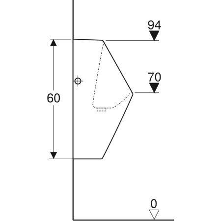wasserloses Urinal „Renova Plan“, Befestigung verdeckt, ohne Zielobjekt 32,5 × 60 × 30 cm in weiß alpin wasserloses Urinal „Renova Plan“, Befestigung verdeckt, ohne Zielobjekt 32,5 × 60 × 30 cm in weiß alpin