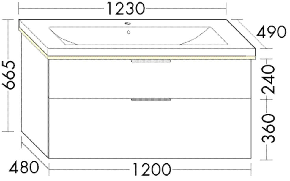 Keramik-WT+WTU (SEZA123), Eqio, 490x1230x665, Lack Matt