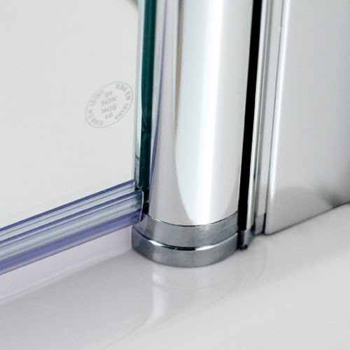 HSK Fensterlösung Duschabtrennung Profil-Drehfalttür pendelbar, 4-teilig „Exklusiv“ in Glas Grau, Profile Chromoptik (Alu Hochglanz poliert),