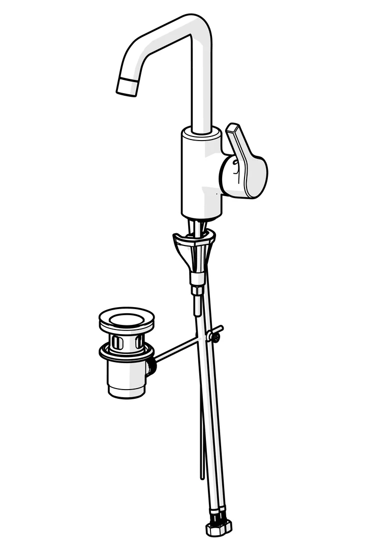 HA Einhebelmischer Waschtischbatterie HANSAPALENO 5637 Ablaufgarnitur mit Zugstange Ausladung 152 mm DN15 Chrom