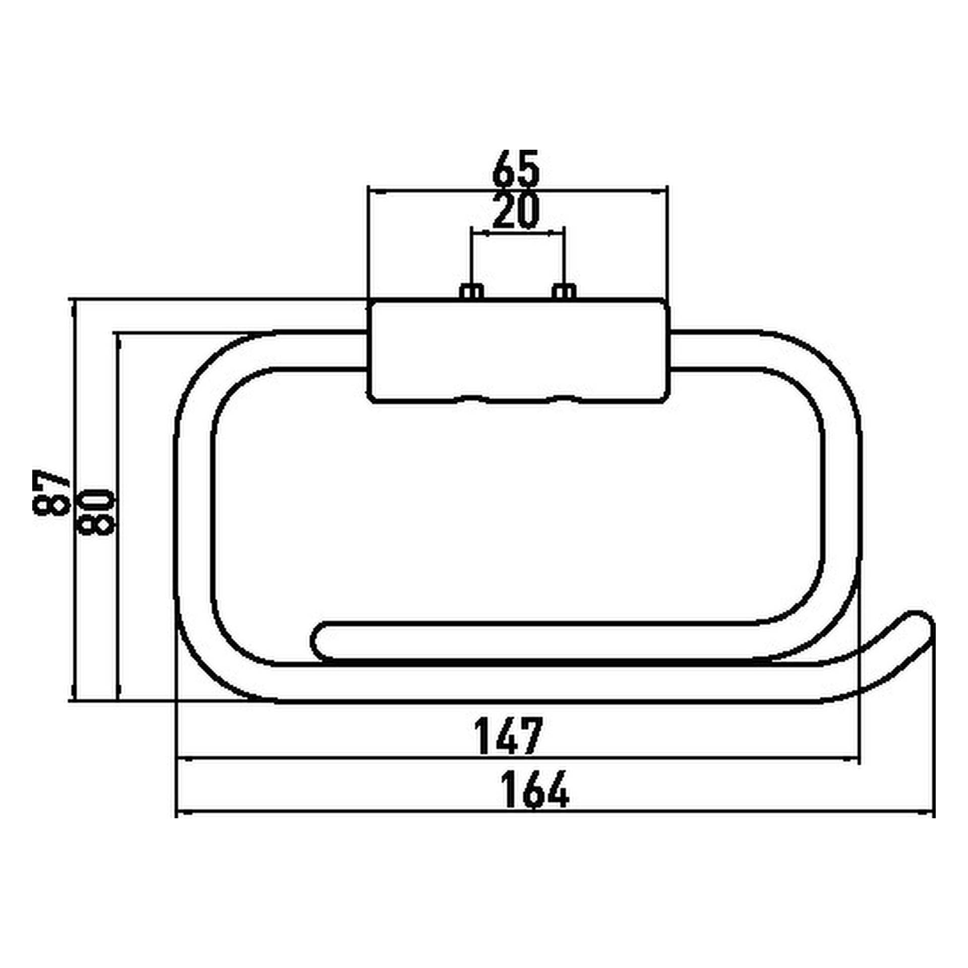 emco Toilettenpapierhalter „system 2“ 16,4 × 2,2 × 8,7 cm in chrom, Befestigung verdeckt