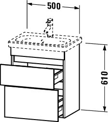 Duravit Waschtischunterschrank wandhängend „DuraStyle“ 50 × 61 × 36,8 cm