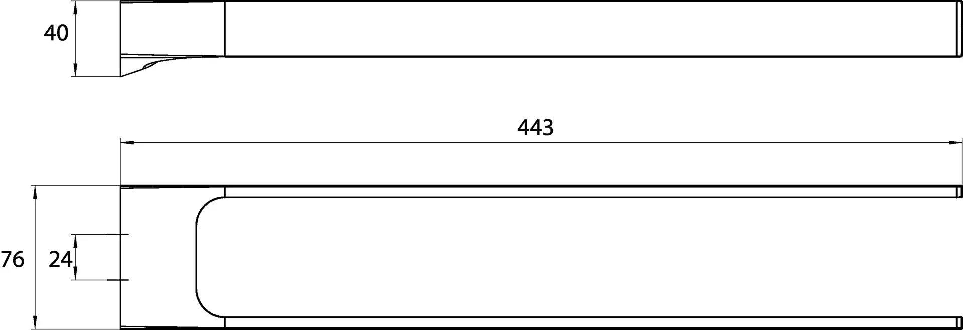 art Handtuchhalter starr 2-armig, 450 mm, chrom art Handtuchhalter starr 2-armig, 450 mm, chrom