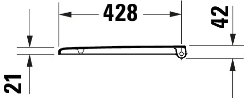 Duravit Univ. WC-Sitz Eckig Tief 443mm Ülap., Weiß