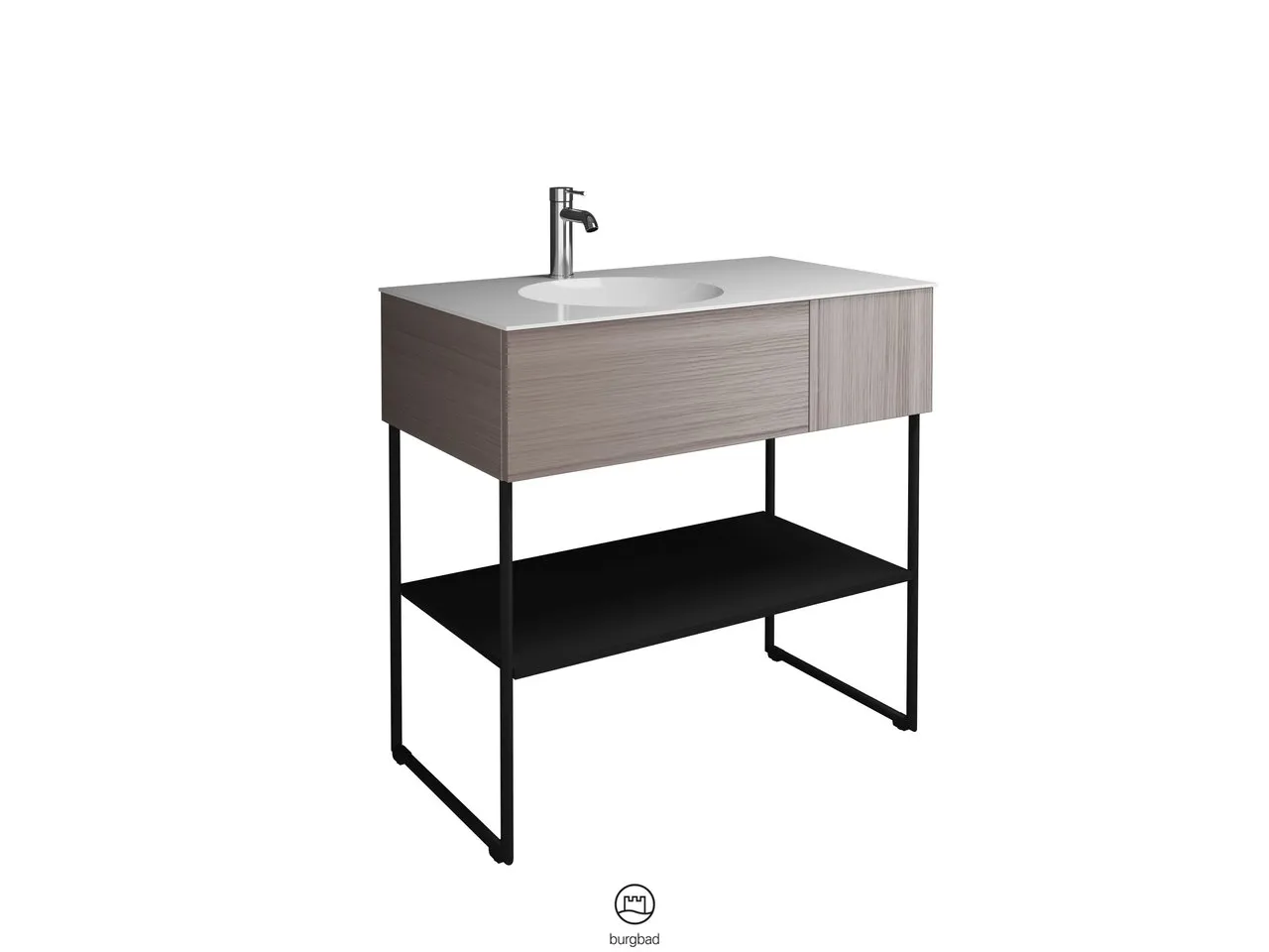 burgbad Coco Waschtisch Set, Mineralguss, Schwarz Seidenglanz burgbad Coco Waschtisch Set, Mineralguss, Schwarz Seidenglanz