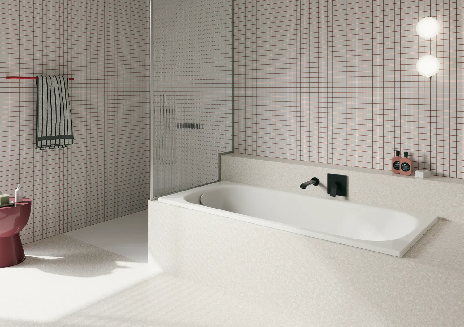 Bette Renner BW Badewanne, Rechteck, weiß, 1600 x 700 mm, Unterbau, Einbau, 1-Sitzer, Bade-Duschkombination