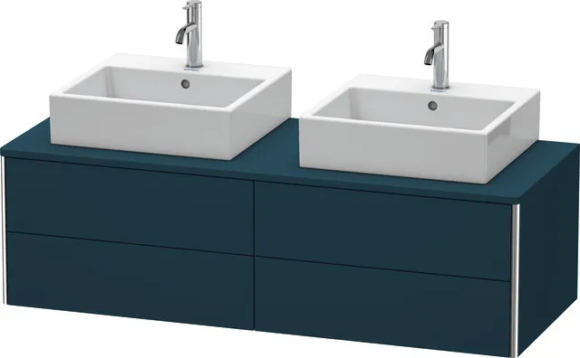 Duravit Waschtischunterschrank wandhängend „XSquare“ 140 × 40 × 54,8 cm Nachtblau Seidenmatt