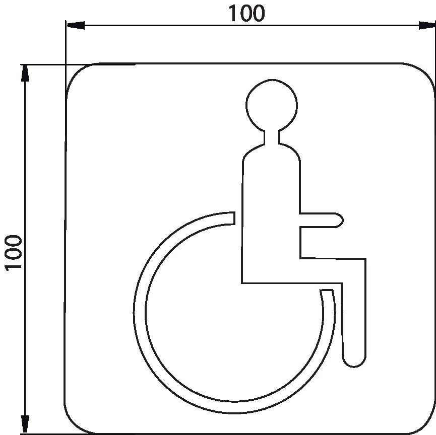 emco Türschild zum Aufkleben Rollstuhlfahrer „system 2“ 10 cm