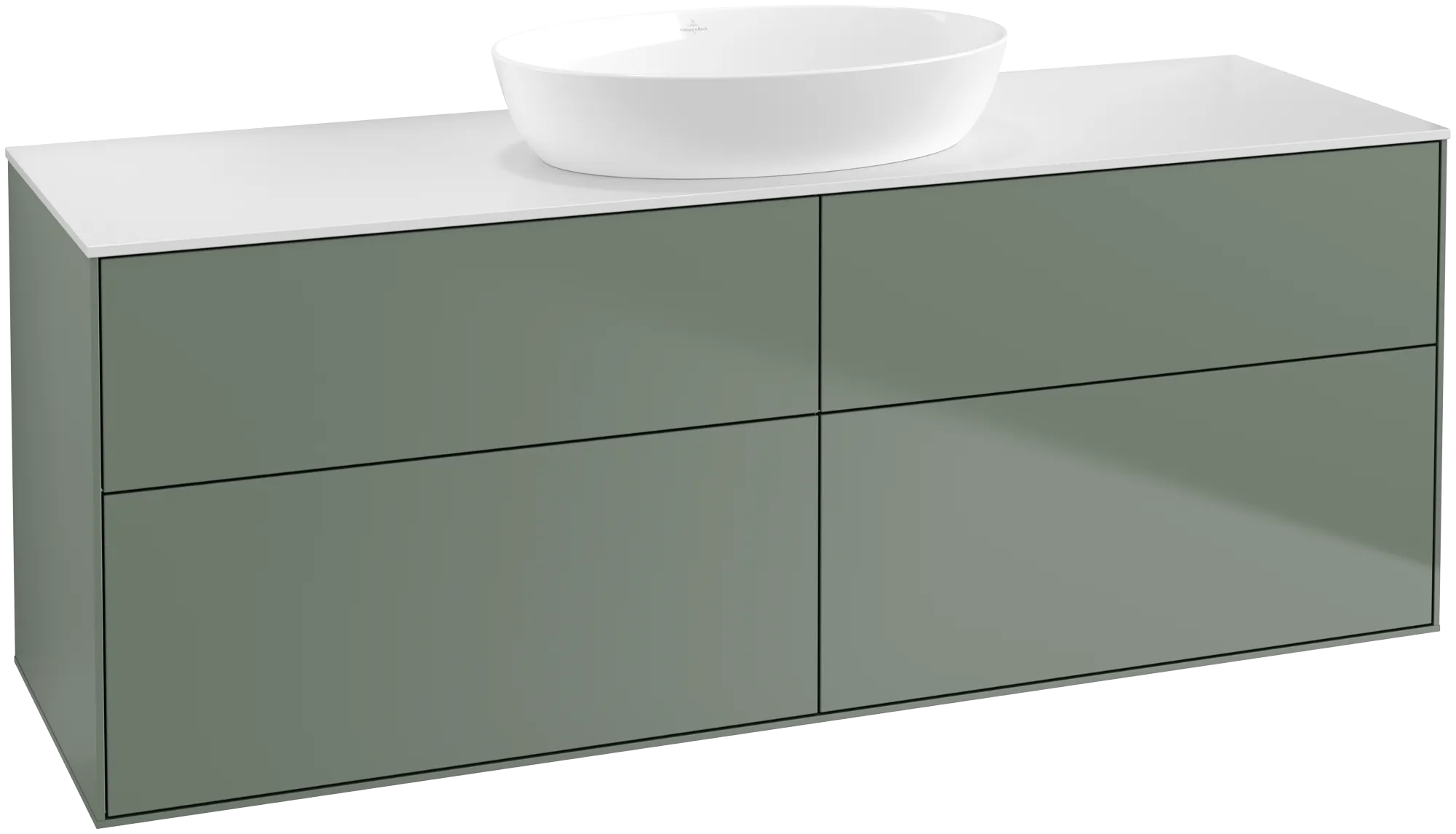 Villeroy & Boch Finion Waschbeckenunterschrank GA9 1600x603x501mm Olive Matt Lacquer / Glass White Matt