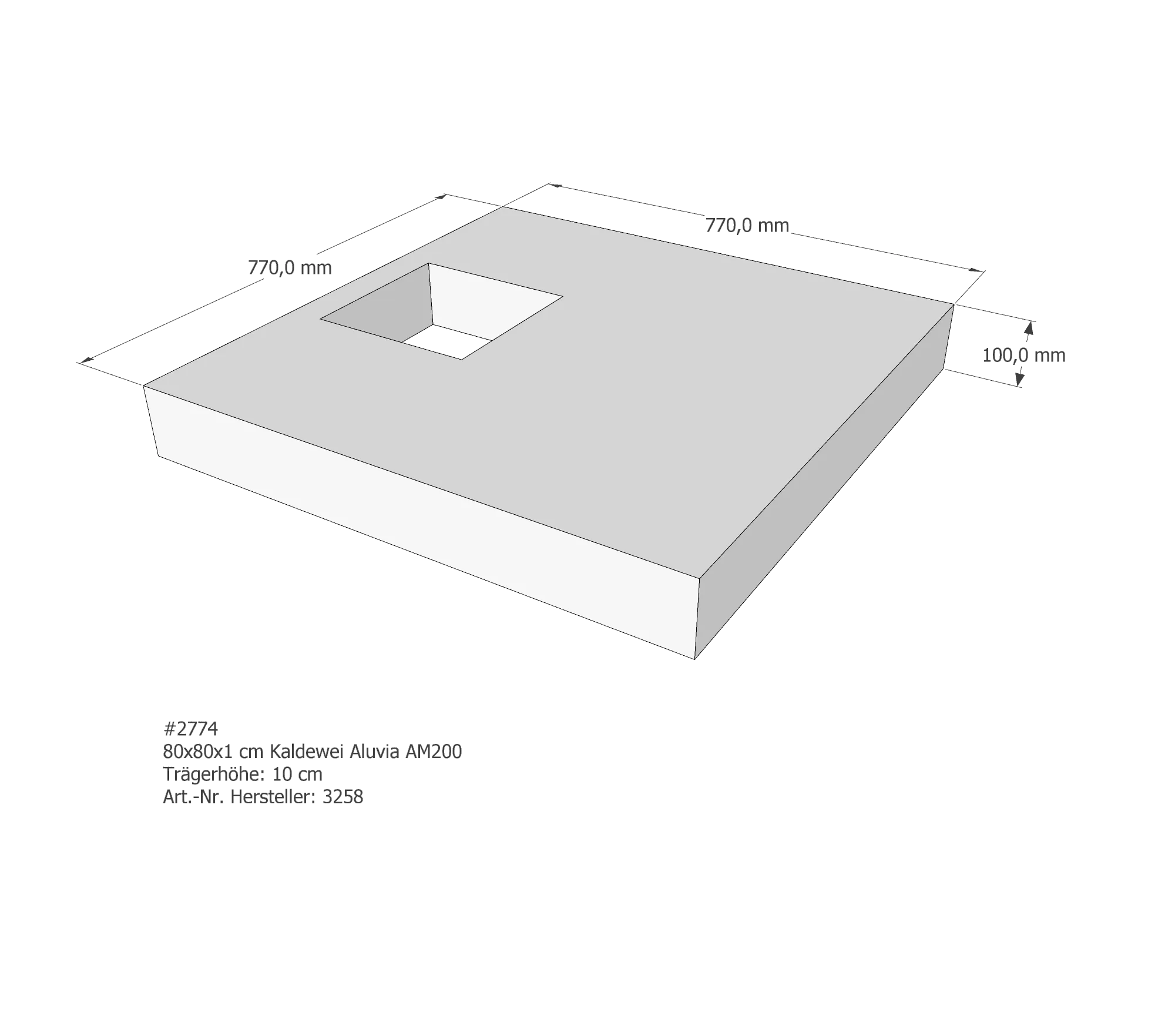 Duschwannenträger passend für Kaldewei 80 × 80 cm Duschwannenträger passend für Kaldewei 80 × 80 cm