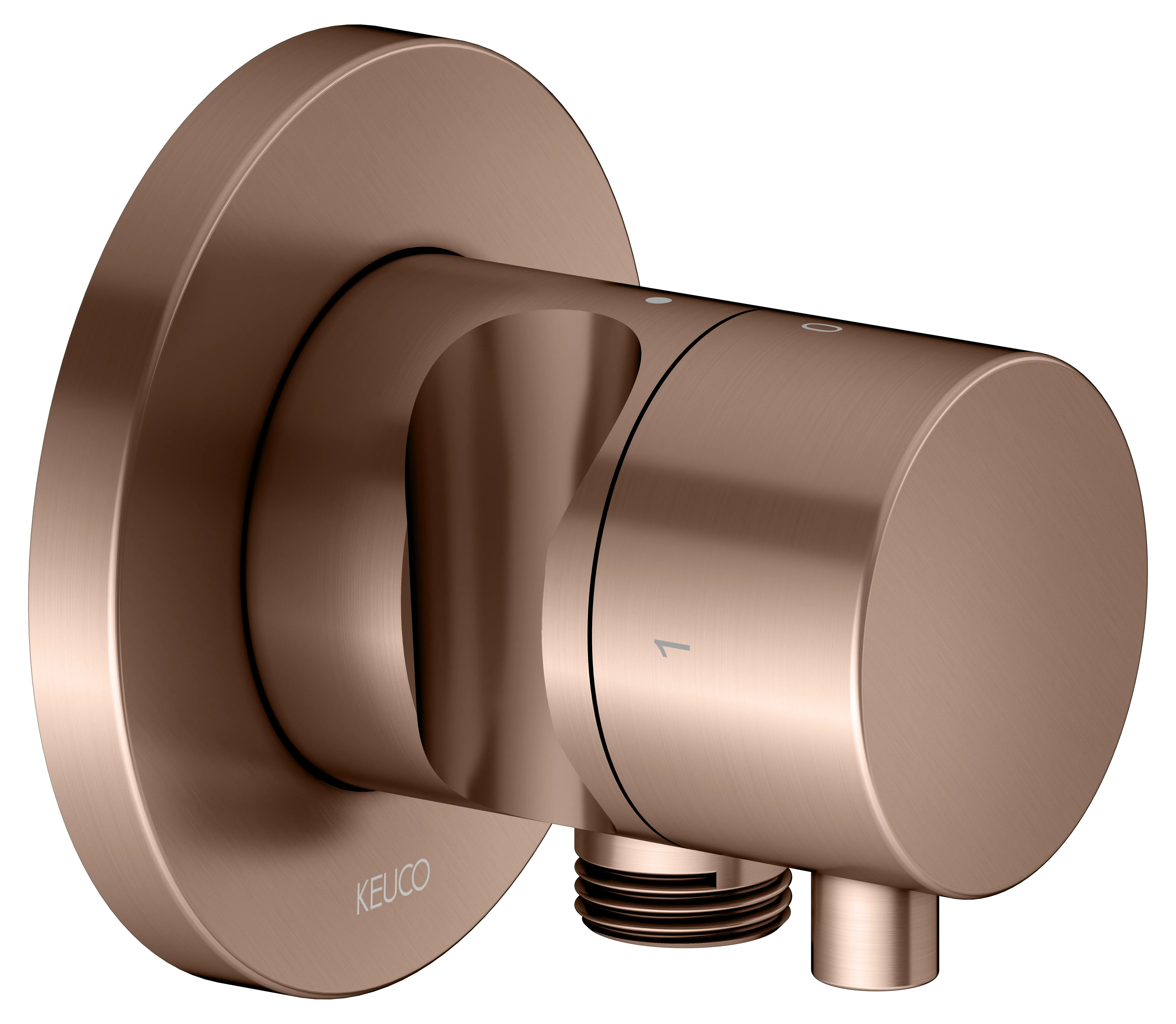 IXMO 2-Wege Ab- u. Umstellventil UP IXMO Comfort, rund Rotgold gebürstet