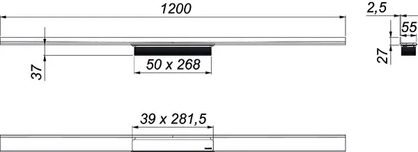 Duschrinne CeraWall Select Edelstahl matt, 1200 mm