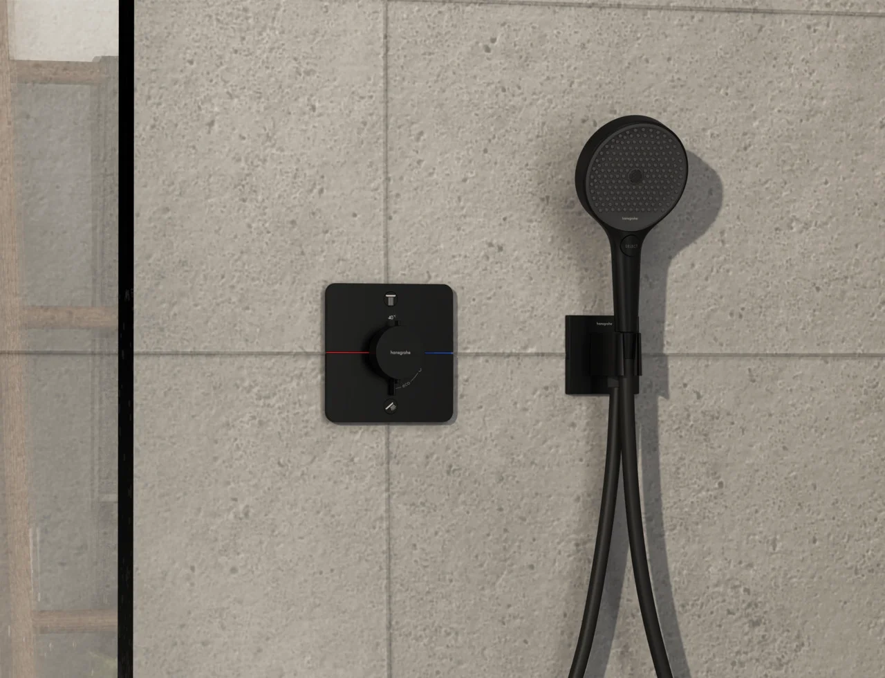 Hansgrohe ShowerSelect Comfort Q Thermostat Unterputz, 2 Verbraucher, Mattschwarz