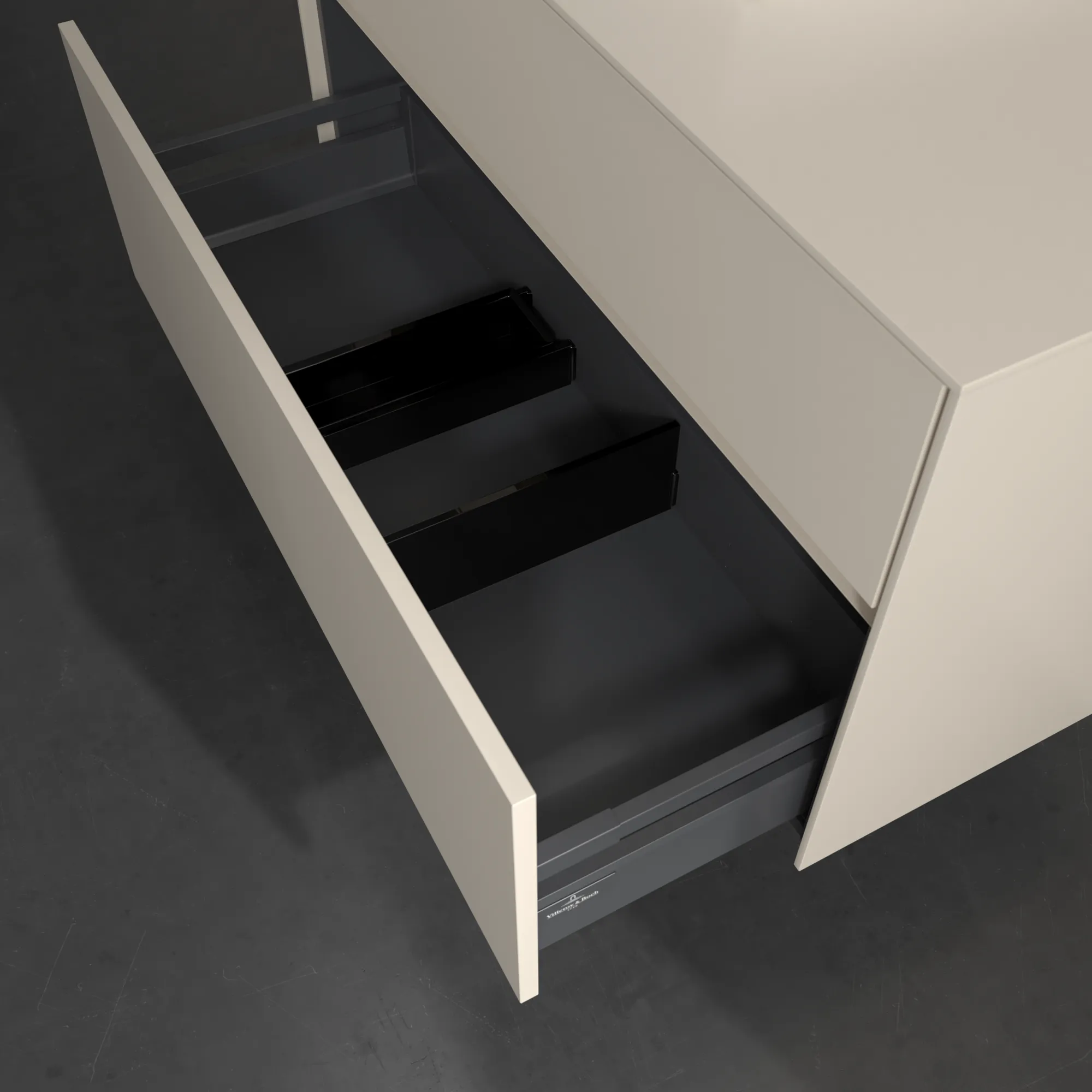 Villeroy & Boch Waschbeckenunterschrank Collaro C01400, Cashmere Grey, 1000x548x500 mm, Eckig, 2 Auszüge mit SoftClosing, 1 Waschbecken