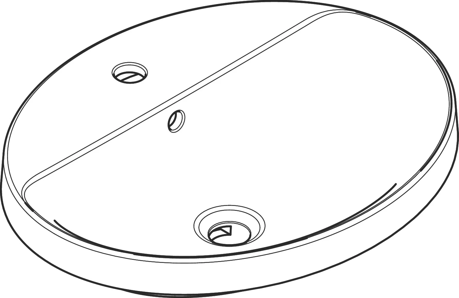 Hansgrohe Einbauwaschtisch Xuniva D, weiß, 550x450 mm, 130 mm Innenhöhe, glänzend, mit Hahnloch und Überlauf