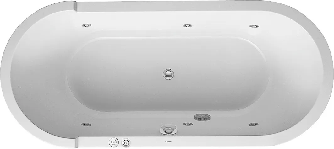 Duravit Whirlwanne „Starck“ oval 180 × 80 cm, Fußablauf