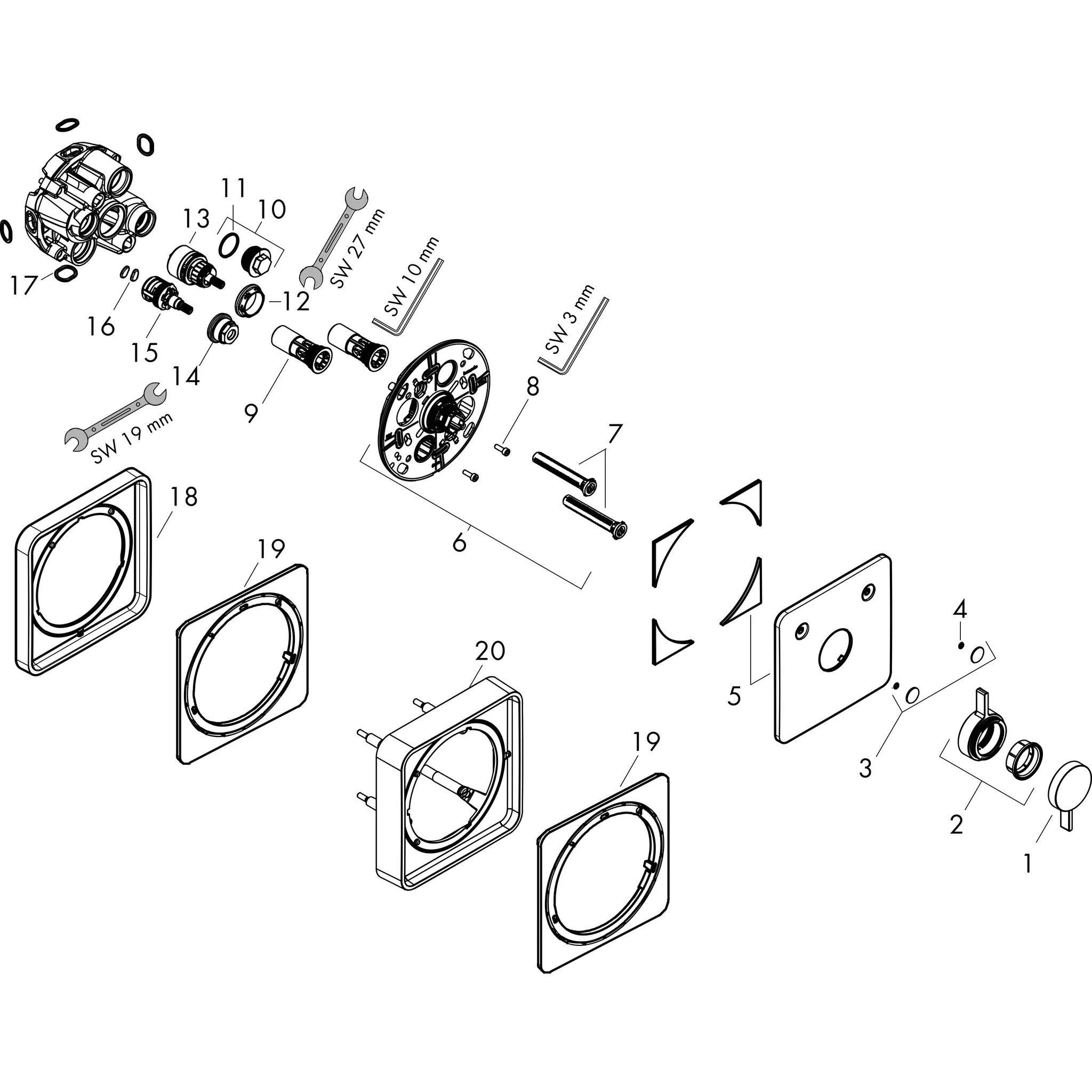 DuoTurn Q Mischer Unterputz für 2 Verbraucher Chrom DuoTurn Q Mischer Unterputz für 2 Verbraucher Chrom