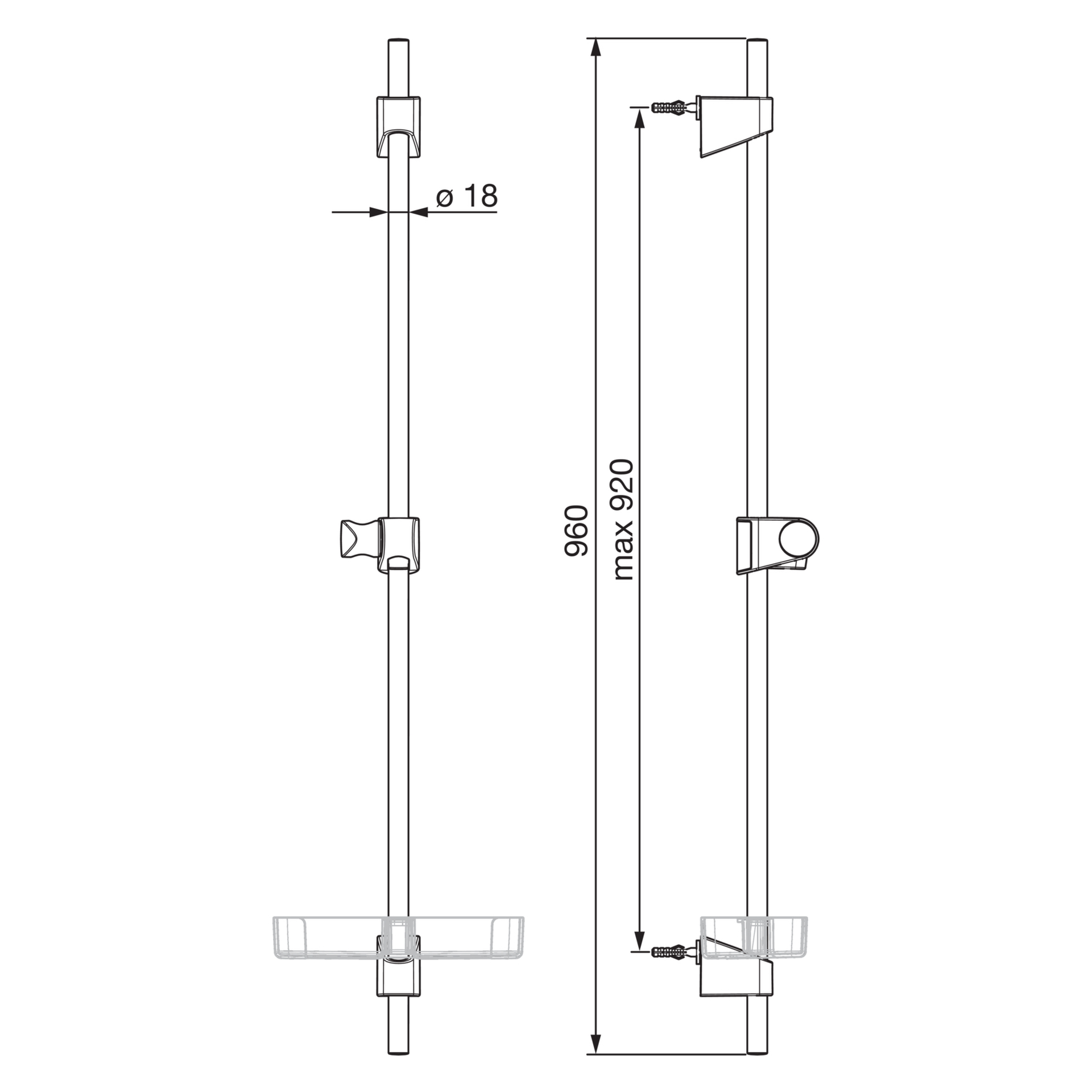 HA Wandstange HANSABASICJET 4470 chr