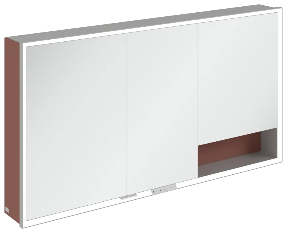 Villeroy & Boch Aufputz-Spiegelschrank „My View+“ 1400 × 750 × 168 mm in Wine Red