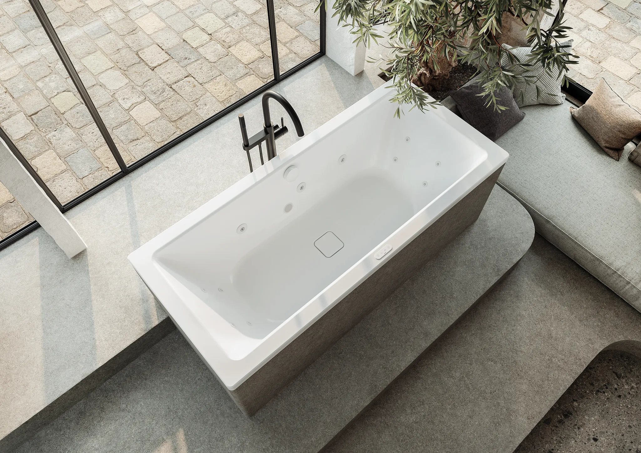 Kaldewei Whirlwanne „Conoduo“ 180 × 80 cm, rechts mit Aquamassage Full Body, in cool grey 90 Kaldewei Whirlwanne „Conoduo“ 180 × 80 cm, rechts mit Aquamassage Full Body, in cool grey 90