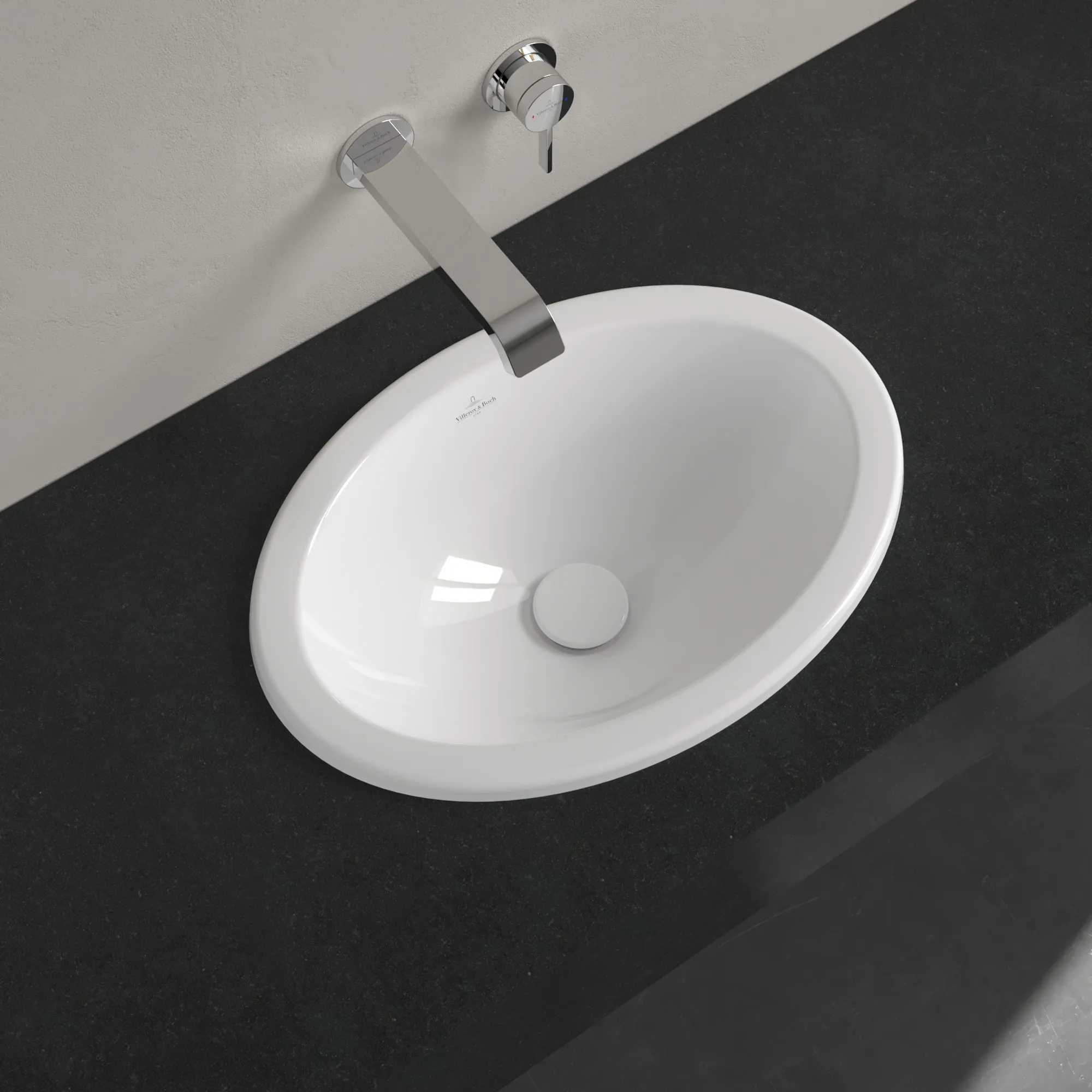 Villeroy & Boch Einbauwaschbecken Loop & Friends, oval, weiß Alpin, 505 x 360 x 185 mm, TitanCeram, glänzend