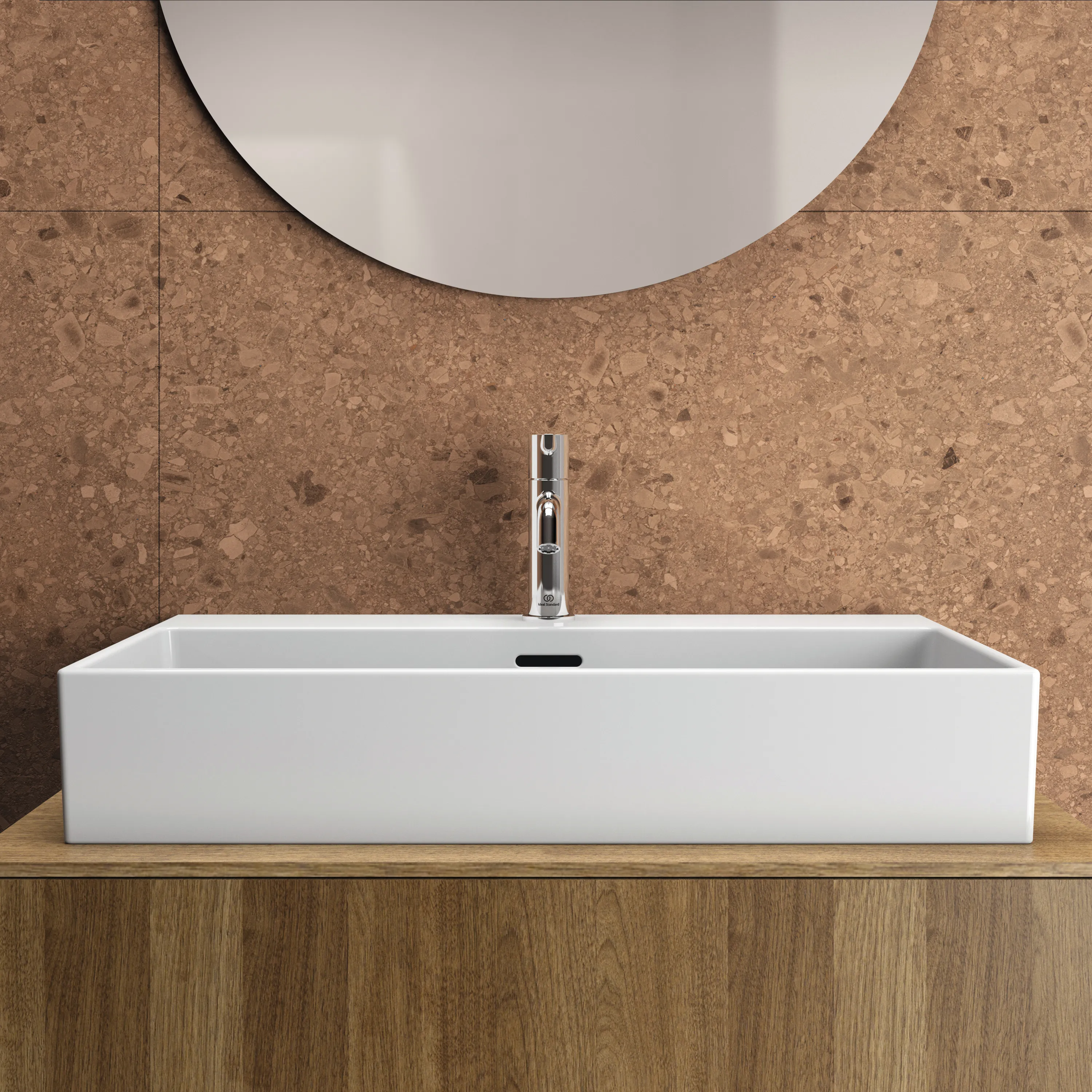 Waschbecken „Extra“ 70 × 45 × 15 cm, Hahnlochposition mittig in Weiß Waschbecken „Extra“ 70 × 45 × 15 cm, Hahnlochposition mittig in Weiß