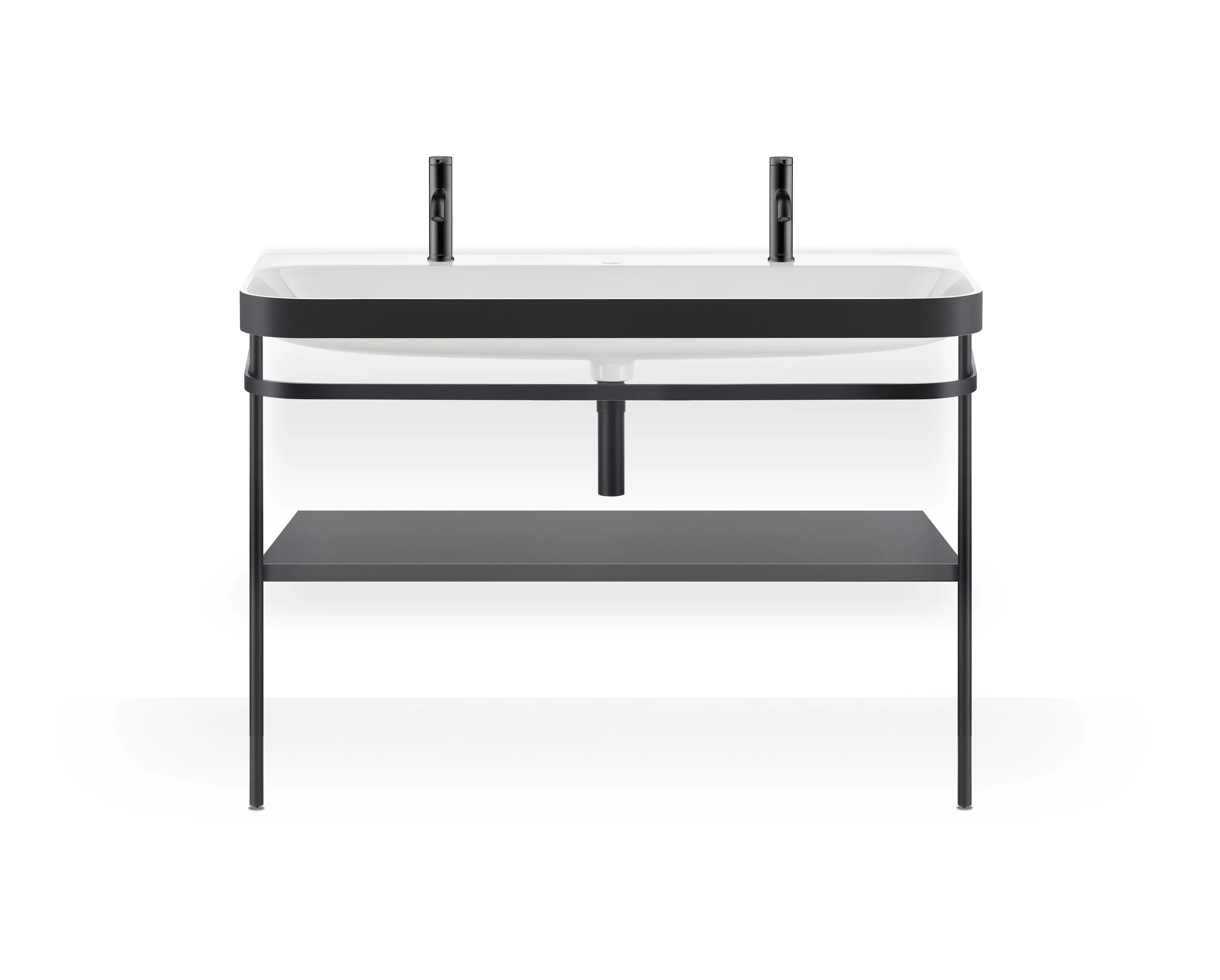 Duravit Waschtischunterschrank mit Metallkonsole „Happy D.2 Plus“ 117,5 × 85 × 49 cm in Graphit Supermatt