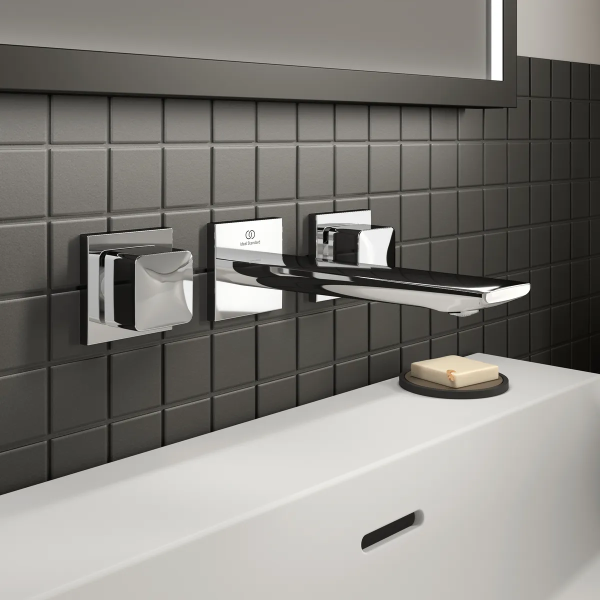 Ideal Standard Wand-Waschtischarmatur Conca Armaturen CONCA Atelier Collections A7445AA, eckige Rosetten, Ausladung 180mm, Chrom Ideal Standard Wand-Waschtischarmatur Conca Armaturen CONCA Atelier Collections A7445AA, eckige Rosetten, Ausladung 180mm, Chrom