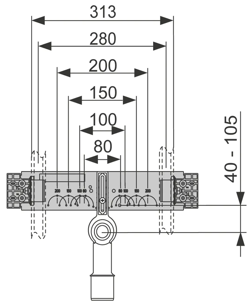 TECEprofil Anschlusseinheit für Waschtisch TECEprofil Anschlusseinheit für Waschtisch