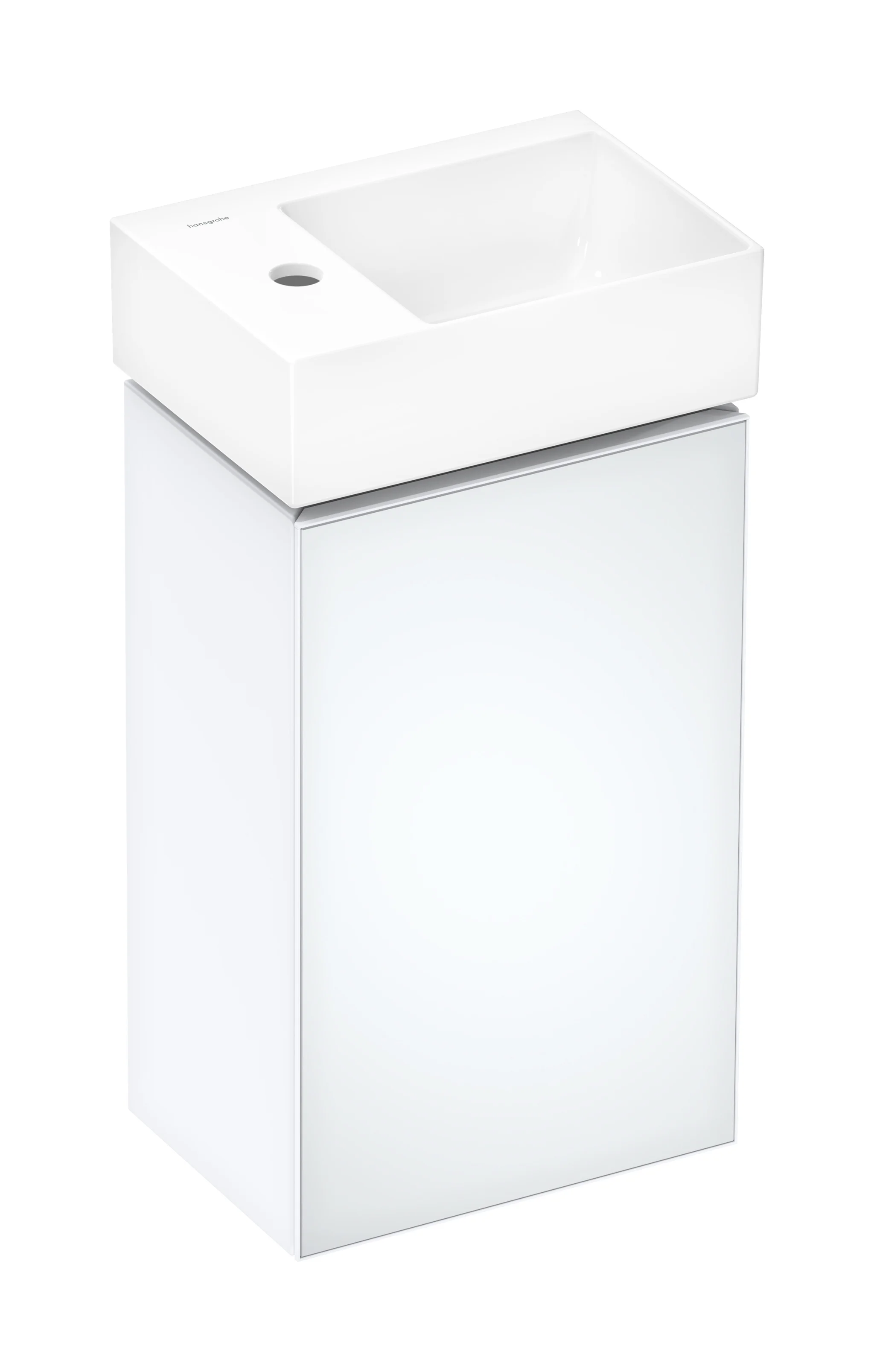 Hansgrohe Xevolos E Handwaschbecken, weiß, 360x250 mm, wandhängend, mit SmartClean-Glasur und Ablage links