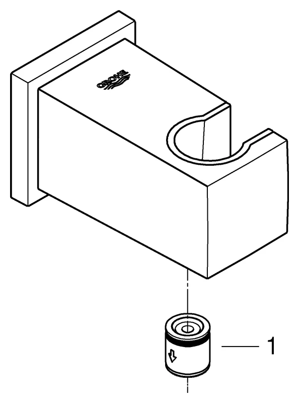 Wandanschlussbogen Euphoria Cube 26370, mit Wandbrausehalter, Außengewinde, eigensicher, chrom