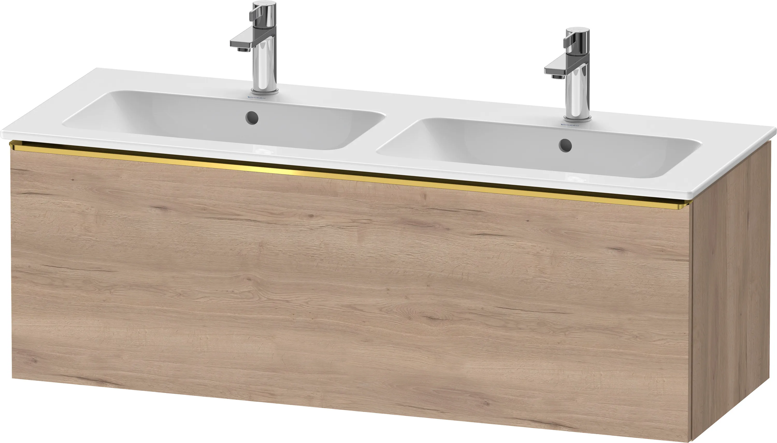 Duravit Waschtischunterschrank wandhängend „D-Neo“ 128 × 44 × 46,2 cm Eiche Marmoriert