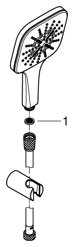 Wandhalterset Rainshower SmartActive 130 Cube 26589, 3 Strahlarten, Wandbrausehalter verstellbar, Brauseschlauch Silverflex 1500 mm, 9,5 l/min Durchflusskonstanthalter, chrom