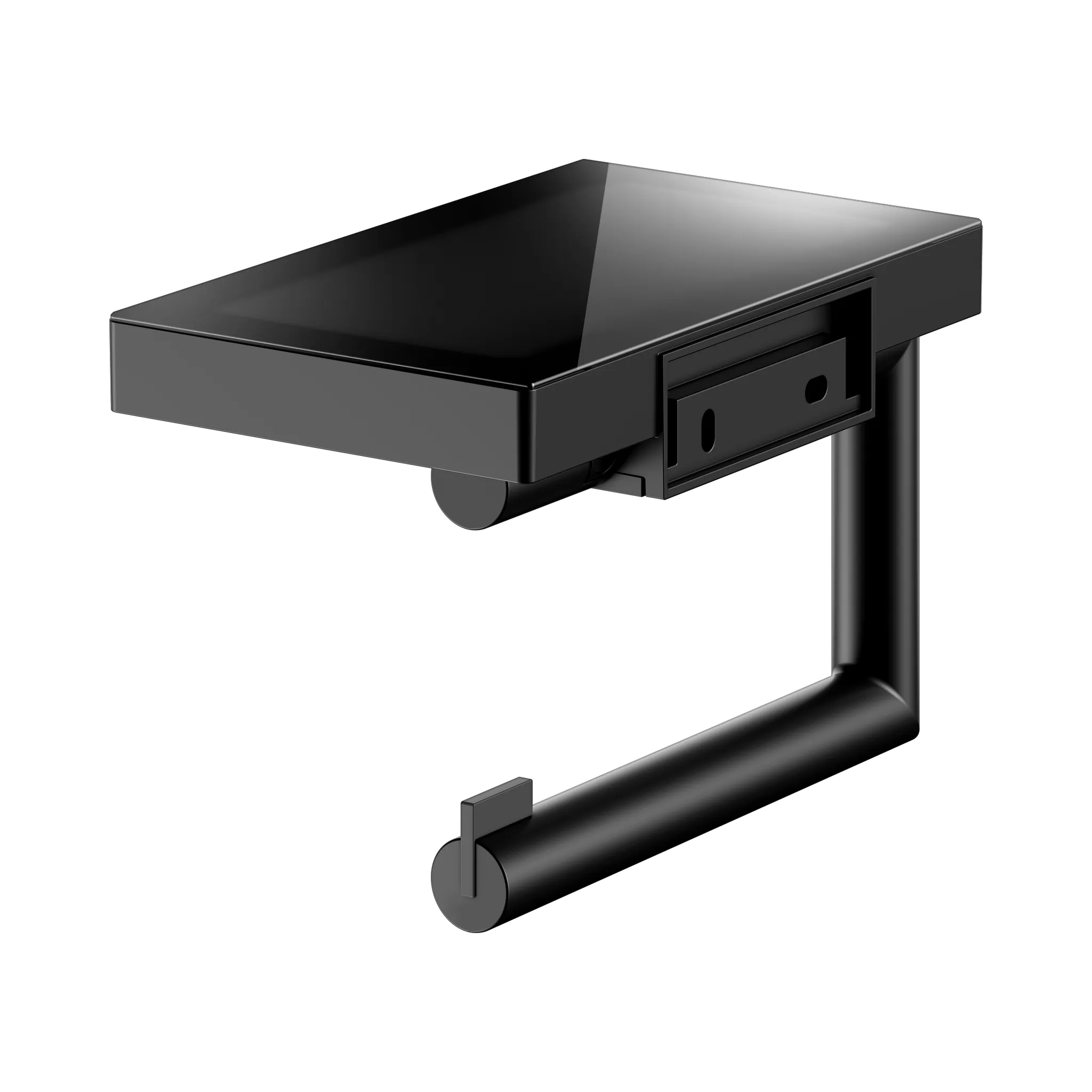 KEUCO REVA Toilettenpapierhalter mit Ablage schwarz matt