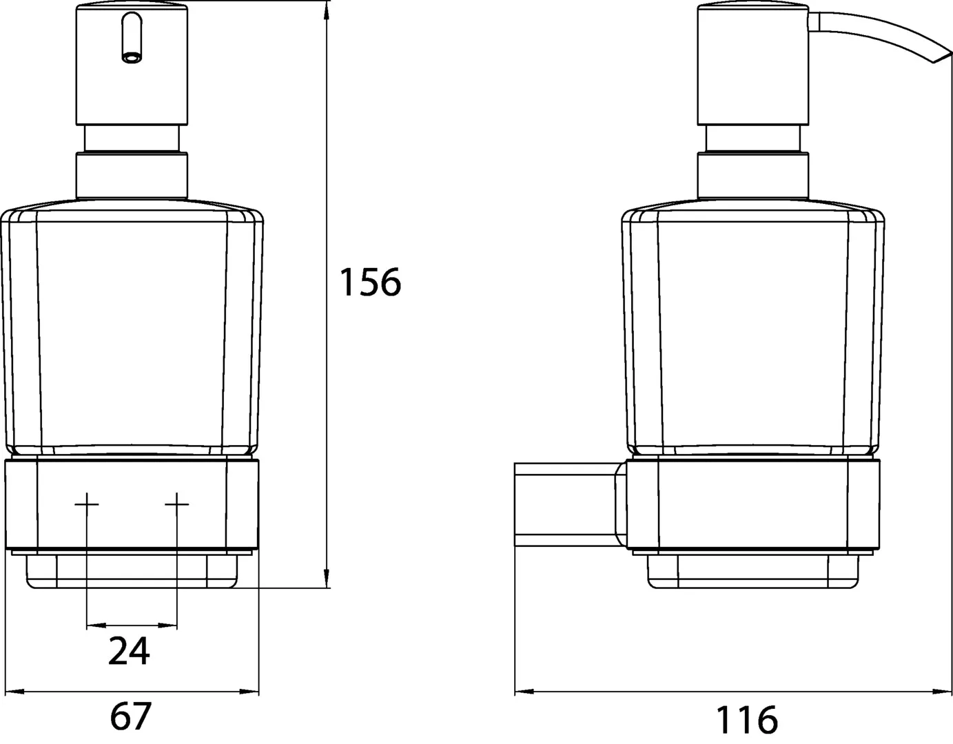 loft Desinfektionsspender Glasteile satiniert, Metallpumpe chrom loft Desinfektionsspender Glasteile satiniert, Metallpumpe chrom